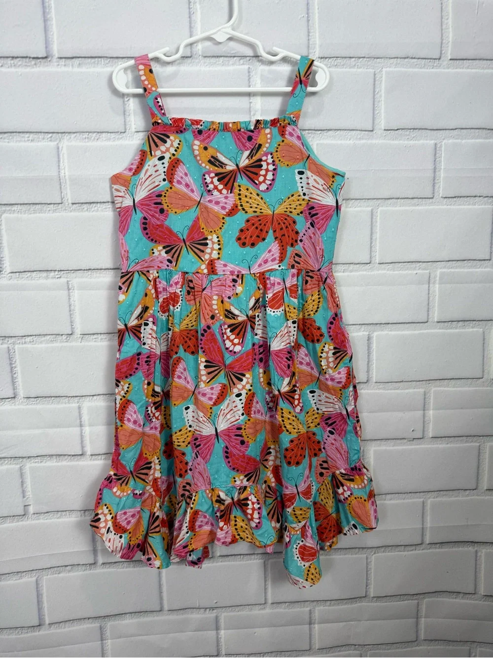 Gymboree Girls Butterfly Print Sundress Size 8 Colorful Summer Dress